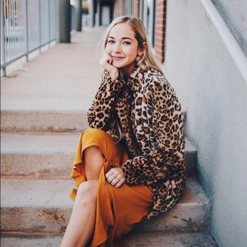 NWT Wild Honey Faux Animal Print Coat